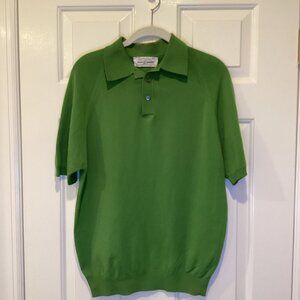 VTG 70's Arnold Palmer / Robert Bruce Knit Polo Sweater - Apple Green, Medium